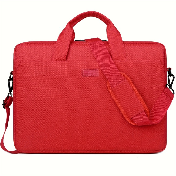 Bolsa de ombro grande em poliéster com acolchoamento à prova de choque e alça destacável, ideal para laptop e viagens de negócios.