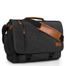 Bolsa masculina de lona vintage à prova d'água, com alça ajustável e grande capacidade para laptop.