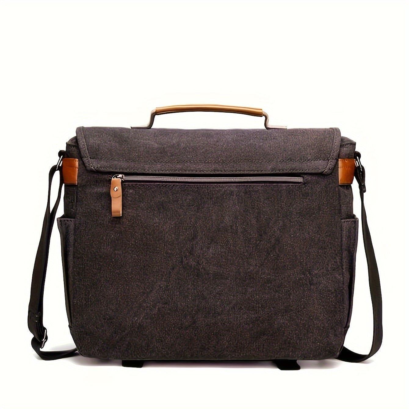 Bolsa masculina de lona vintage à prova d'água, com alça ajustável e grande capacidade para laptop.