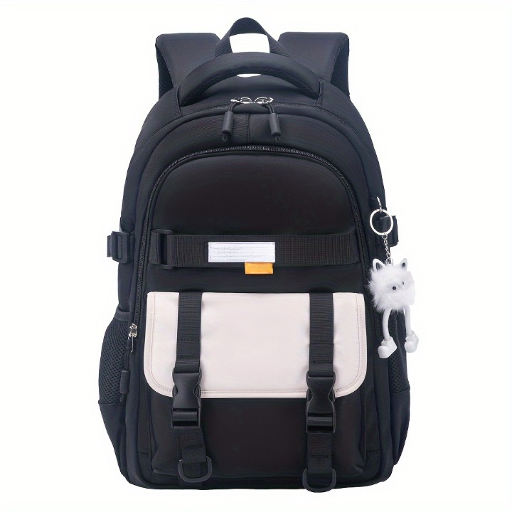 Mochila casual moderna com estampa colorida, grande capacidade, alça ajustável, resistente à água, ideal para viagens, escola e uso diário.

