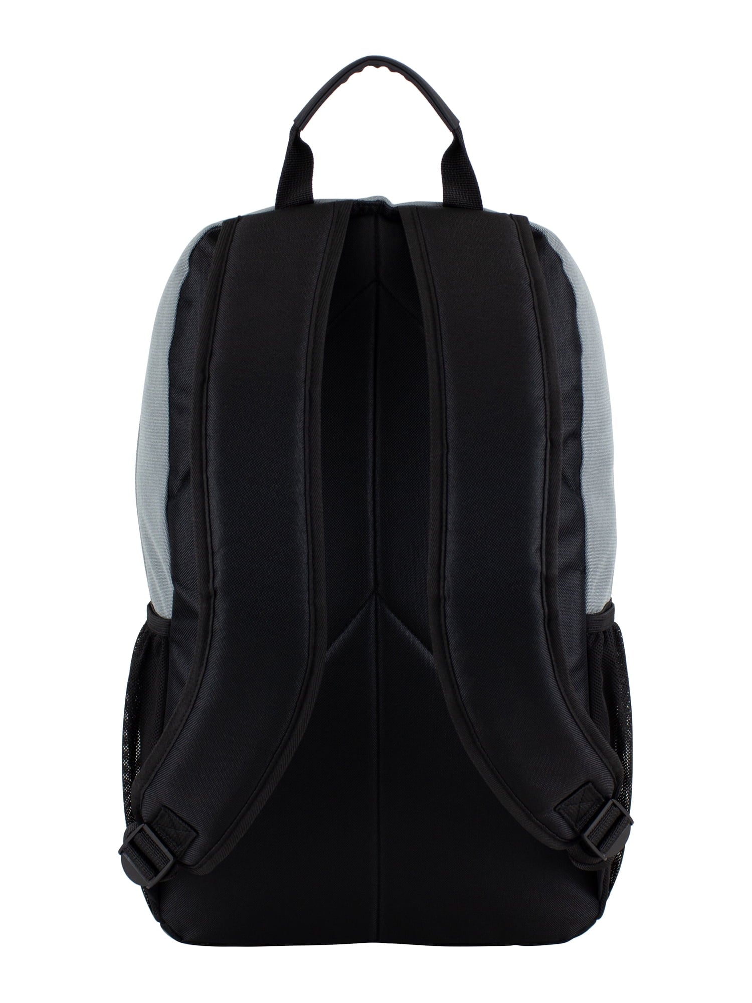 Mochila funcional com múltiplos compartimentos, bolso para laptop, alças ajustáveis acolchoadas e detalhes em couro vegano.